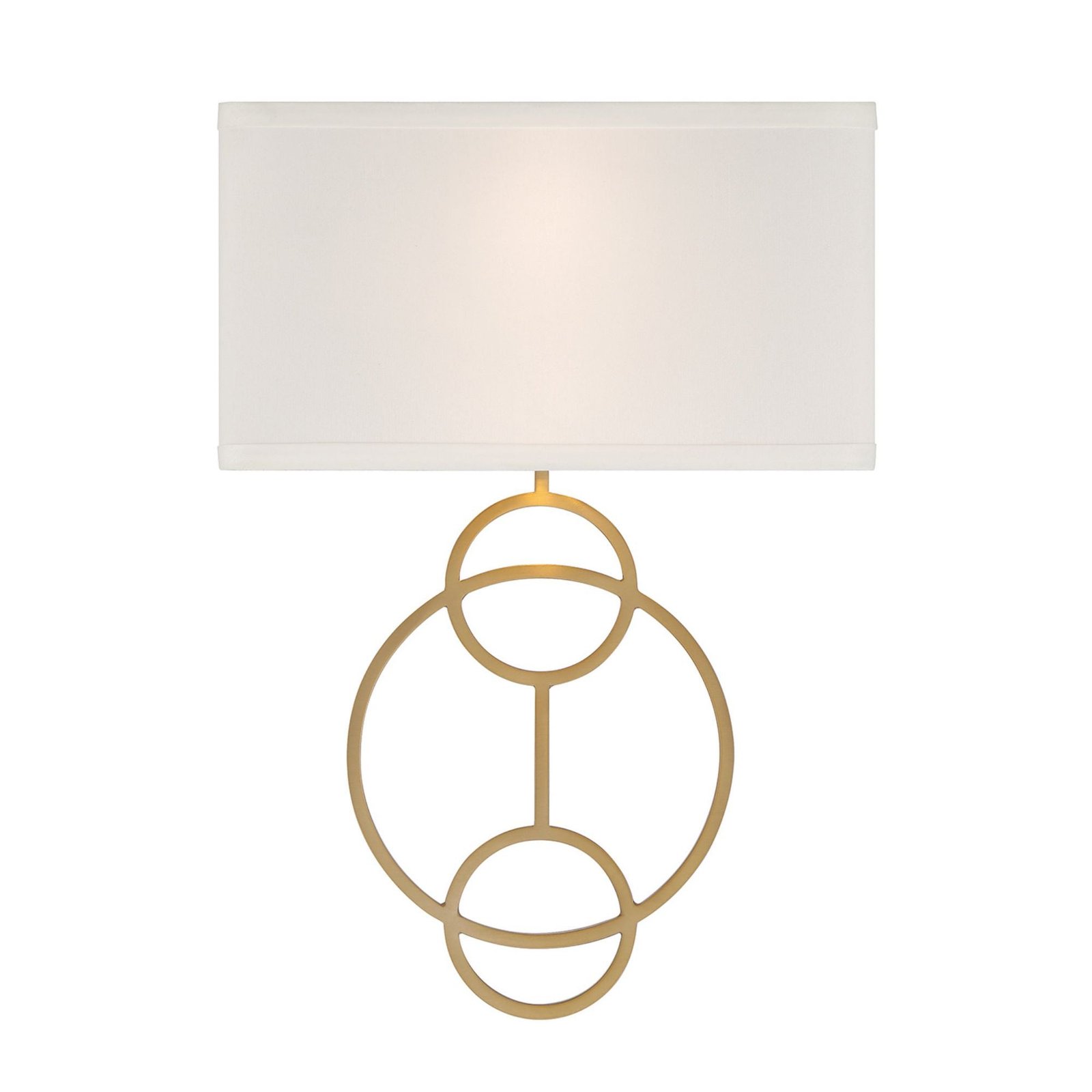 Sefro Rectangular Fabric Shade Double Light Gold Wall Sconce