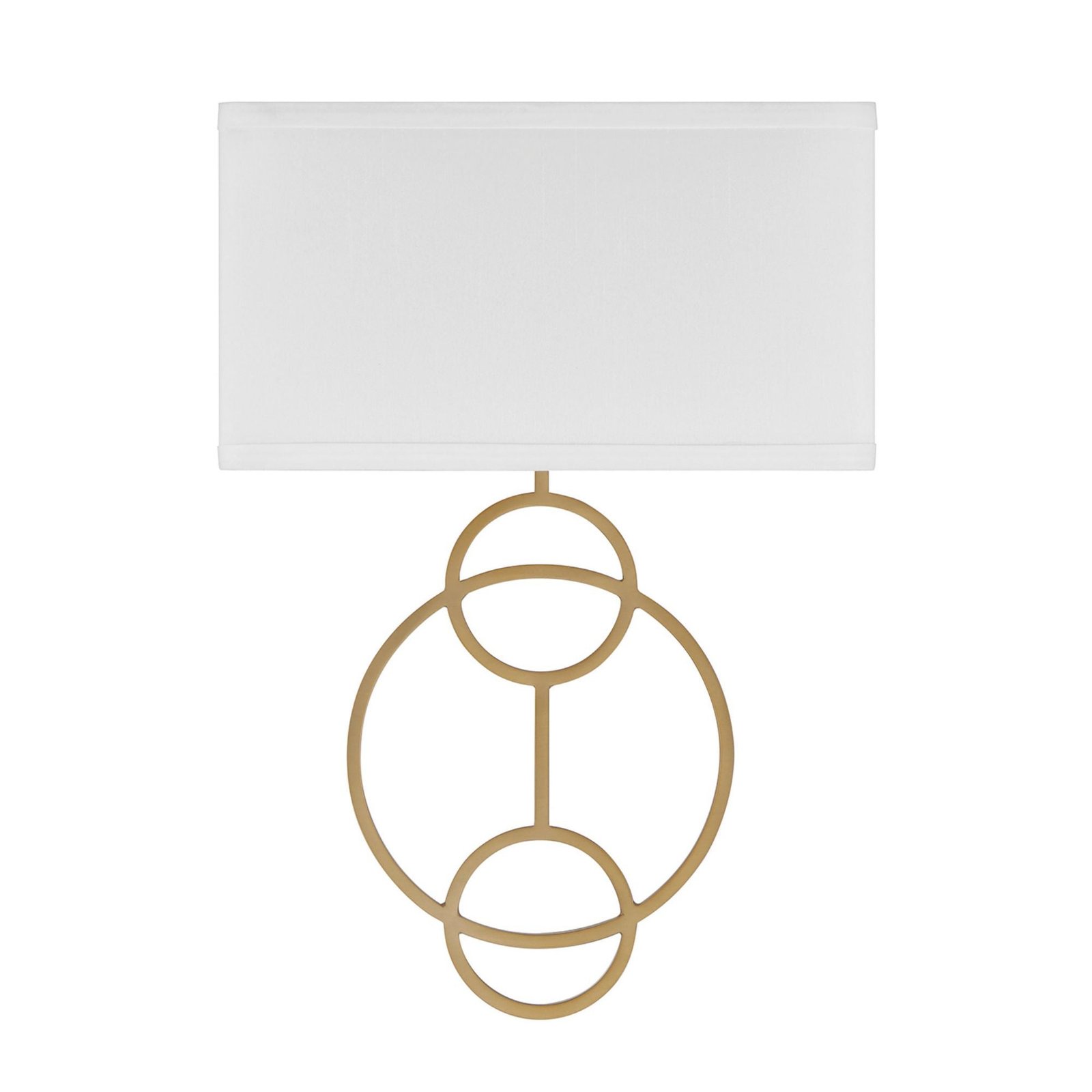 Sefro Rectangular Fabric Shade Double Light Gold Wall Sconce – image 2