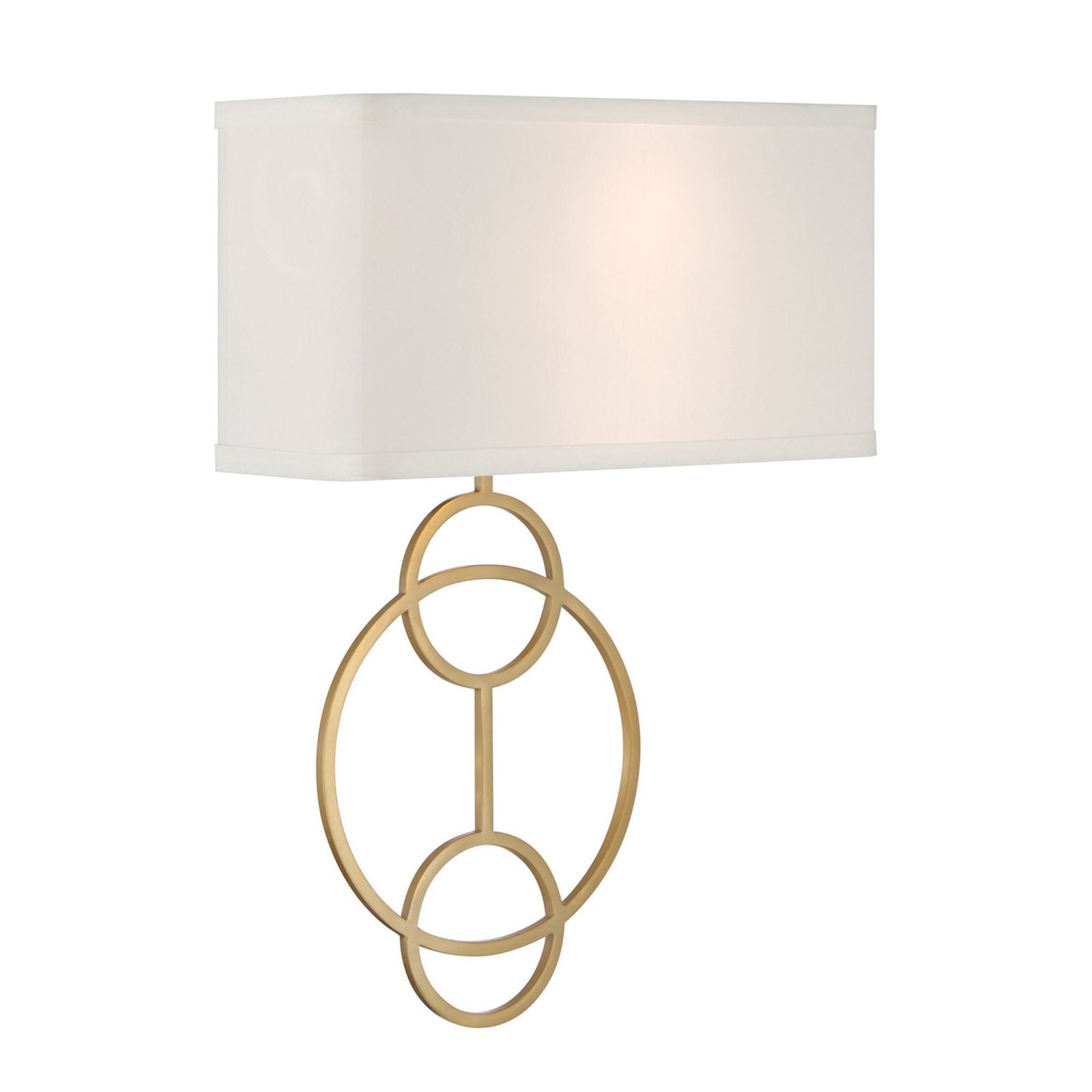 Sefro Rectangular Fabric Shade Double Light Gold Wall Sconce – image 3