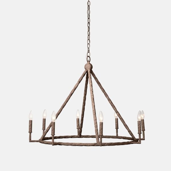 Balestrate Antiqued Silver Ring Candle Chandelier