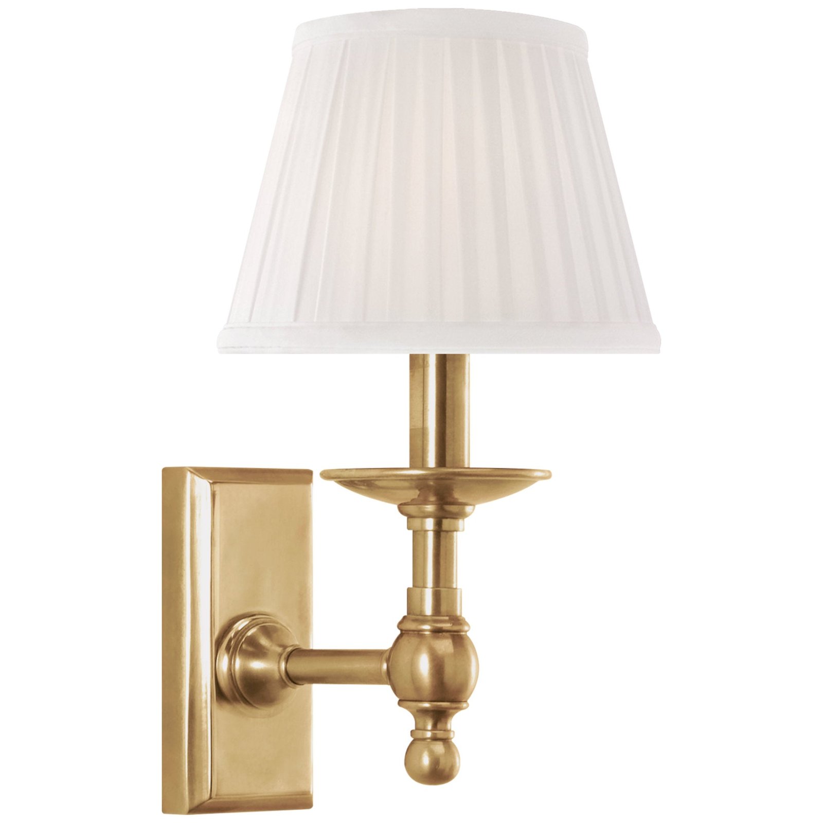 Panormos Pleated Silk Shade Brass Wall Sconce