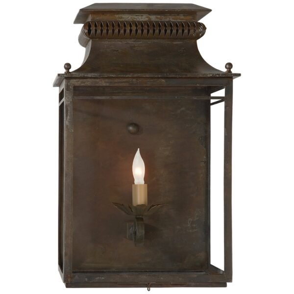 Moura Antique Zinc Classic Lantern Indoor Sconce