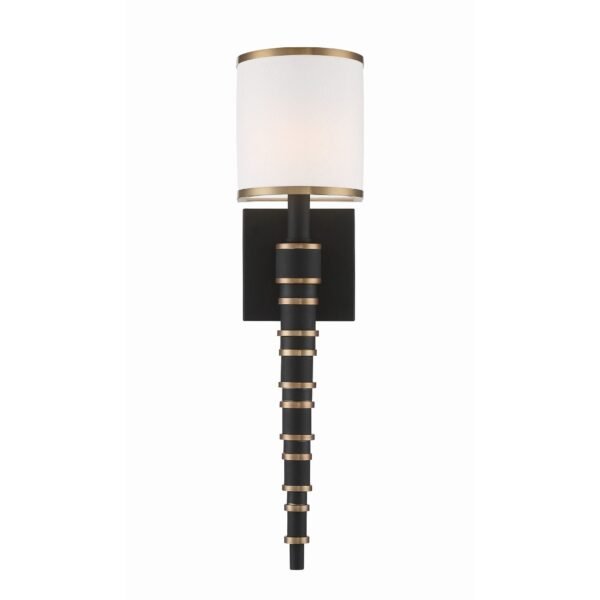 Apecchio Half Shade Black Gold Rod Wall Sconce