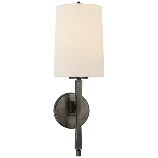Lourinhã Long Linen Shade Bronze Body Wall Sconce