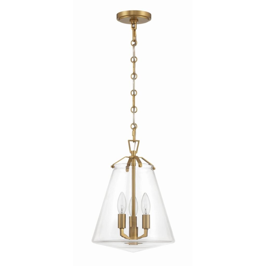 Zumaia Gold Plated Clear Glass Cone Pendant – image 2