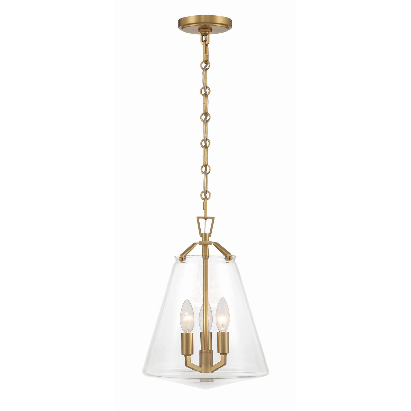 Zumaia Gold Plated Clear Glass Cone Pendant – image 3