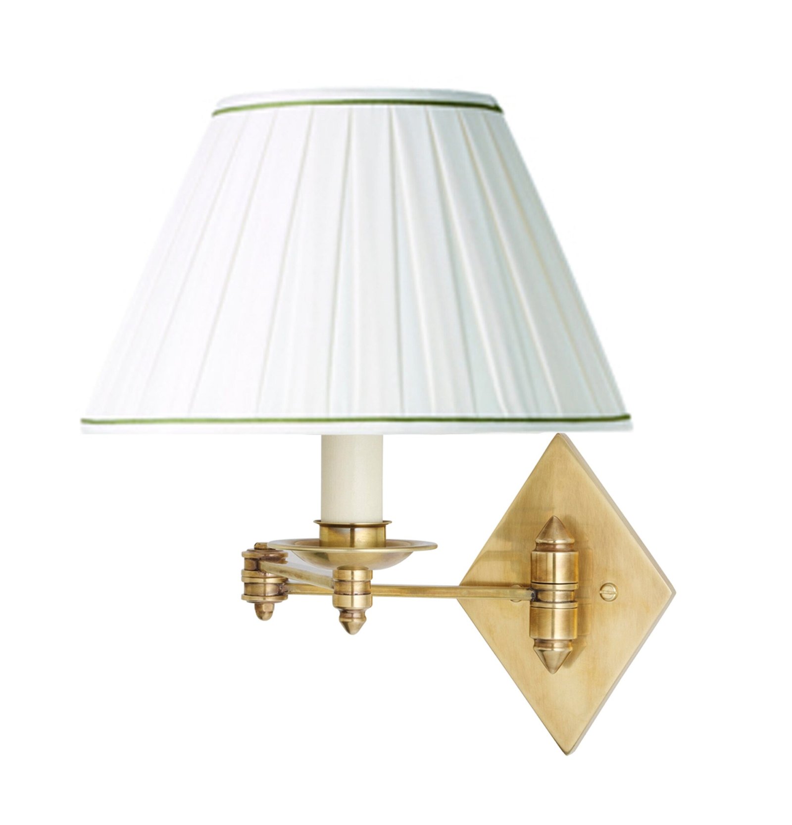 Pievebovigliana Kare Tablalı Abajurlu Klasik Pirinç Aplik