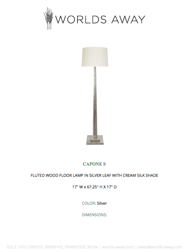 Lonato Fluted Silver Leaf Floor Lamp – image 2