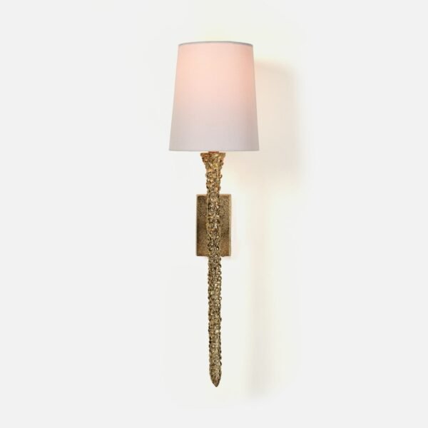 Miglionico Curved Arm Shade Antiqued Brass Aluminium Wall Sconce