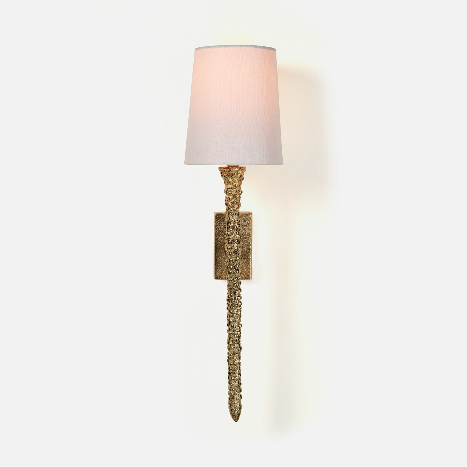 Miglionico Curved Arm Shade Antiqued Brass Aluminium Wall Sconce